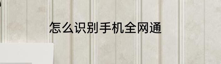 怎么识别手机全网通