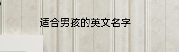 适合男孩的英文名字