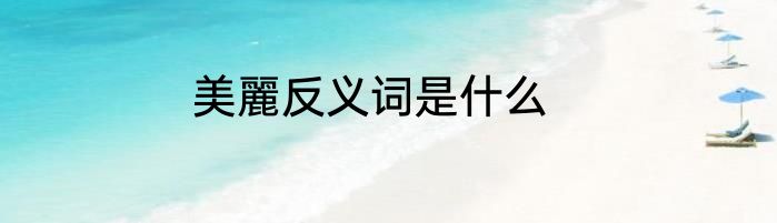 美麗反义词是什么