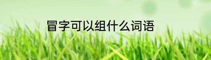 冒字可以组什么词语