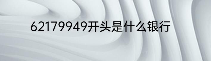 62179949开头是什么银行