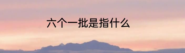 六个一批是指什么