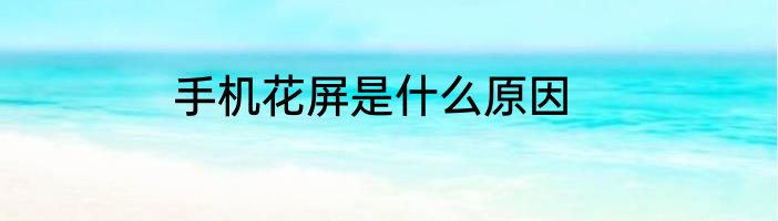 手机花屏是什么原因