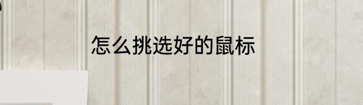 怎么挑选好的鼠标