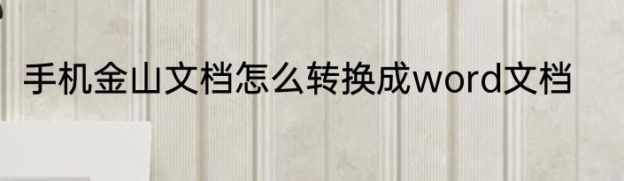 手机金山文档怎么转换成word文档
