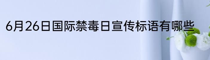 6月26日国际禁毒日宣传标语有哪些
