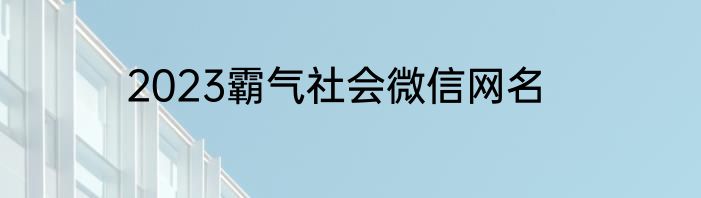 2023霸气社会微信网名