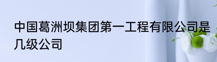 中国葛洲坝集团第一工程有限公司是几级公司