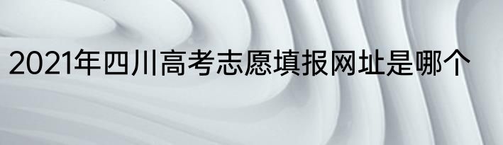 2021年四川高考志愿填报网址是哪个