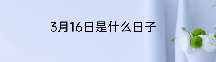 3月16日是什么日子