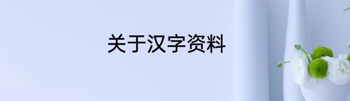 关于汉字资料