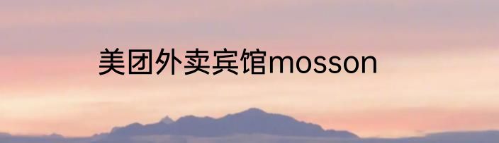 美团外卖宾馆mosson