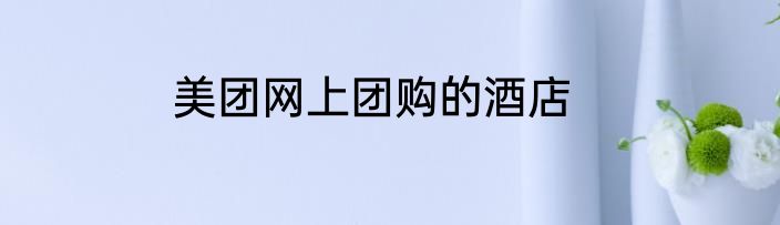 美团网上团购的酒店