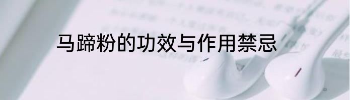 马蹄粉的功效与作用禁忌