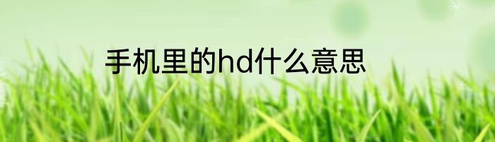 手机里的hd什么意思