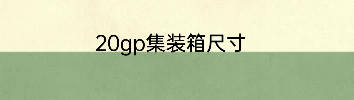 20gp集装箱尺寸