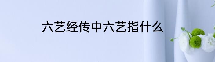 六艺经传中六艺指什么