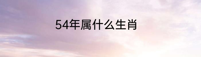54年属什么生肖