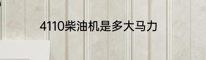 4110柴油机是多大马力