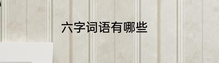 六字词语有哪些