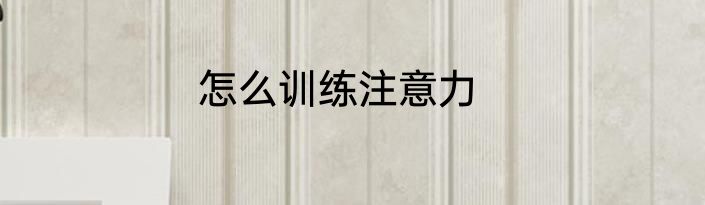 怎么训练注意力
