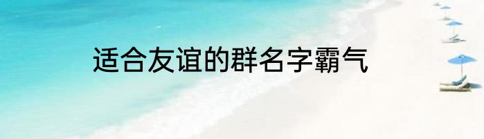 适合友谊的群名字霸气