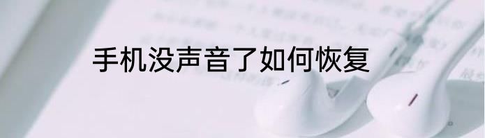手机没声音了如何恢复