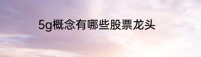 5g概念有哪些股票龙头