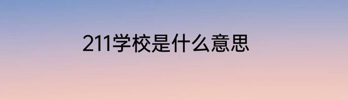 211学校是什么意思
