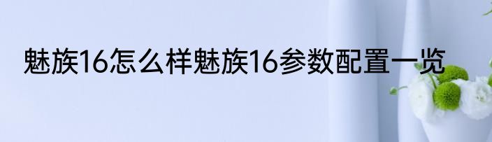 魅族16怎么样魅族16参数配置一览