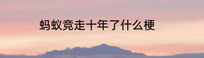 蚂蚁竞走十年了什么梗