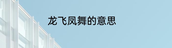 龙飞凤舞的意思