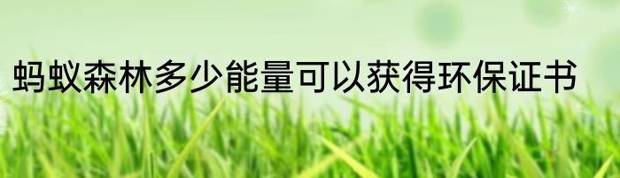 蚂蚁森林多少能量可以获得环保证书