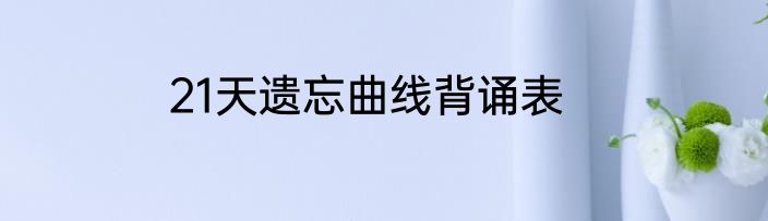 21天遗忘曲线背诵表