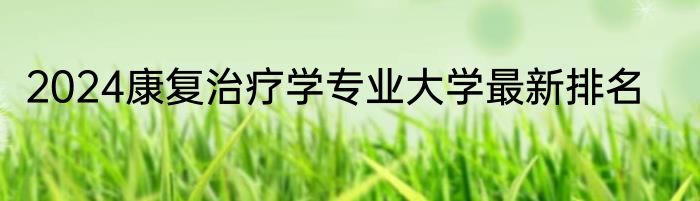 2024康复治疗学专业大学最新排名