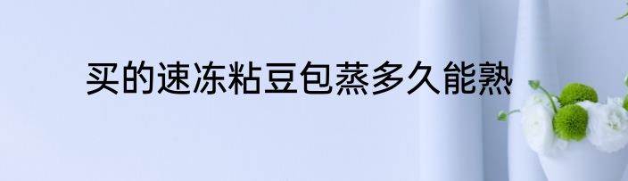 买的速冻粘豆包蒸多久能熟