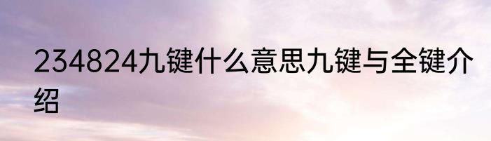 234824九键什么意思九键与全键介绍