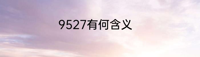 9527有何含义