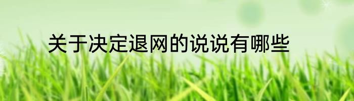 关于决定退网的说说有哪些