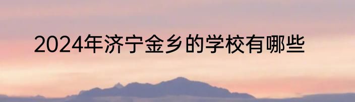 2024年济宁金乡的学校有哪些