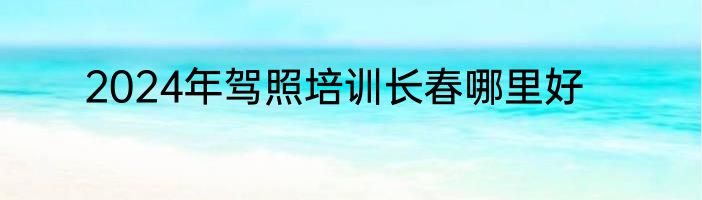 2024年驾照培训长春哪里好