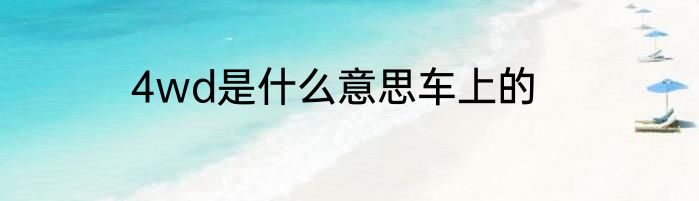 4wd是什么意思车上的