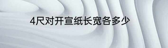4尺对开宣纸长宽各多少
