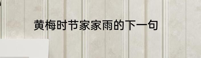 黄梅时节家家雨的下一句