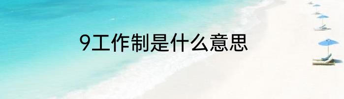 9工作制是什么意思