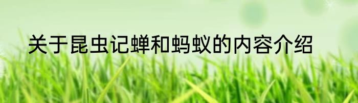 关于昆虫记蝉和蚂蚁的内容介绍