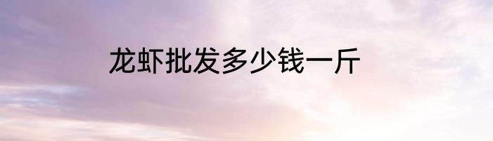 龙虾批发多少钱一斤