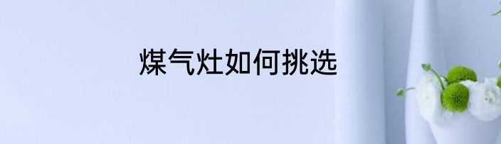 煤气灶如何挑选