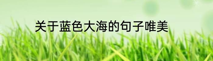 关于蓝色大海的句子唯美