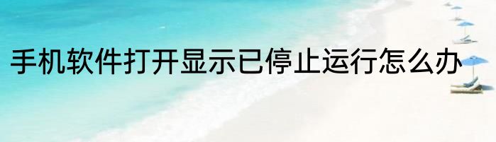 手机软件打开显示已停止运行怎么办